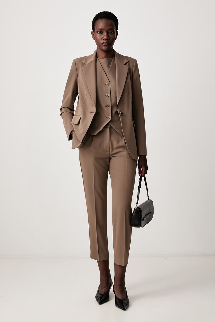 Sisley Μπλουζάκι basic γυναικείο βαμβακερό 3I1XL101S καφέ SS26