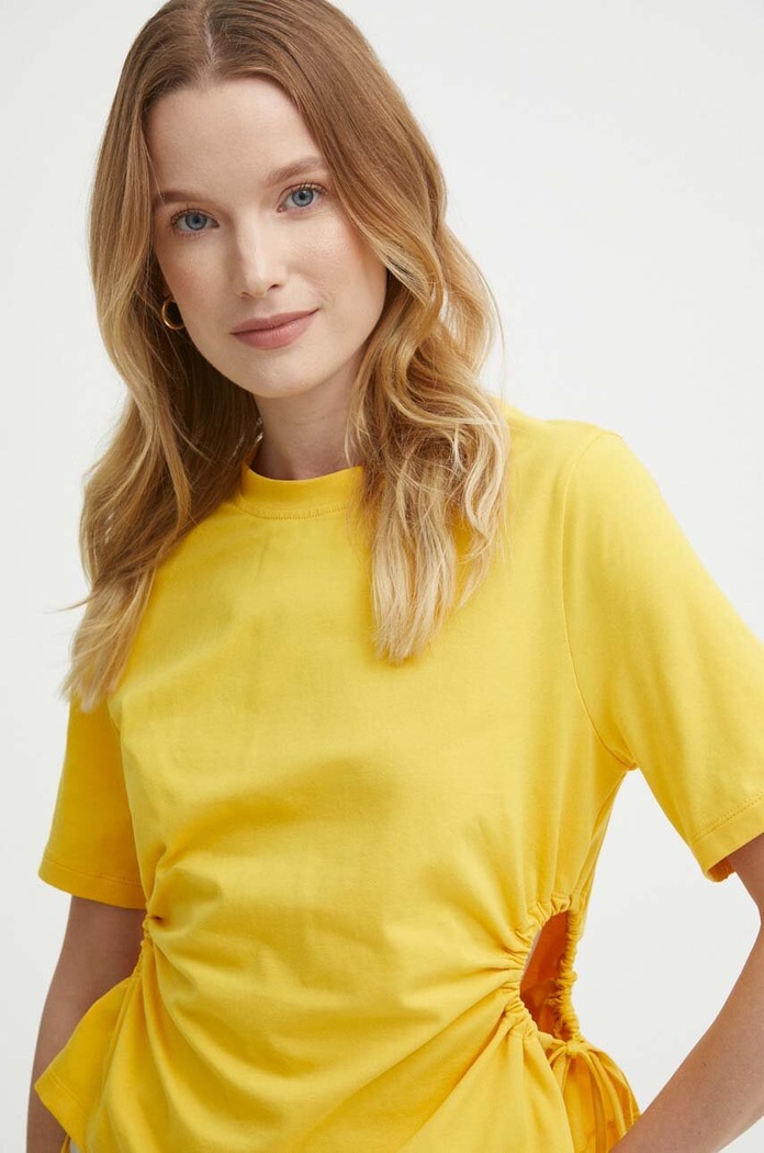 Sisley t-shirt żółty 3X23L105M