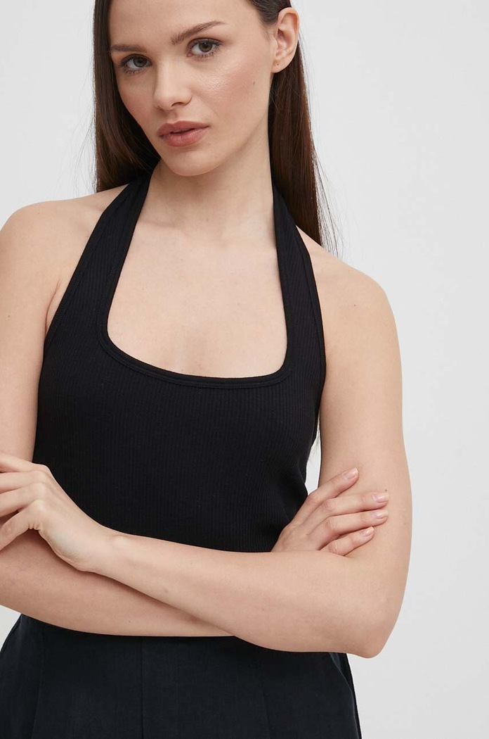 Sisley top 1ZNJMH00B negru SS24
