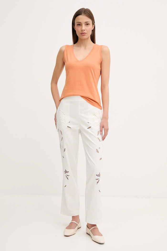 Sisley top din bumbac 3I1XLH00S portocaliu SS25
