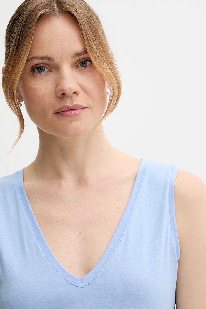 Top din bumbac Sisley 3I1XLH00S albastru