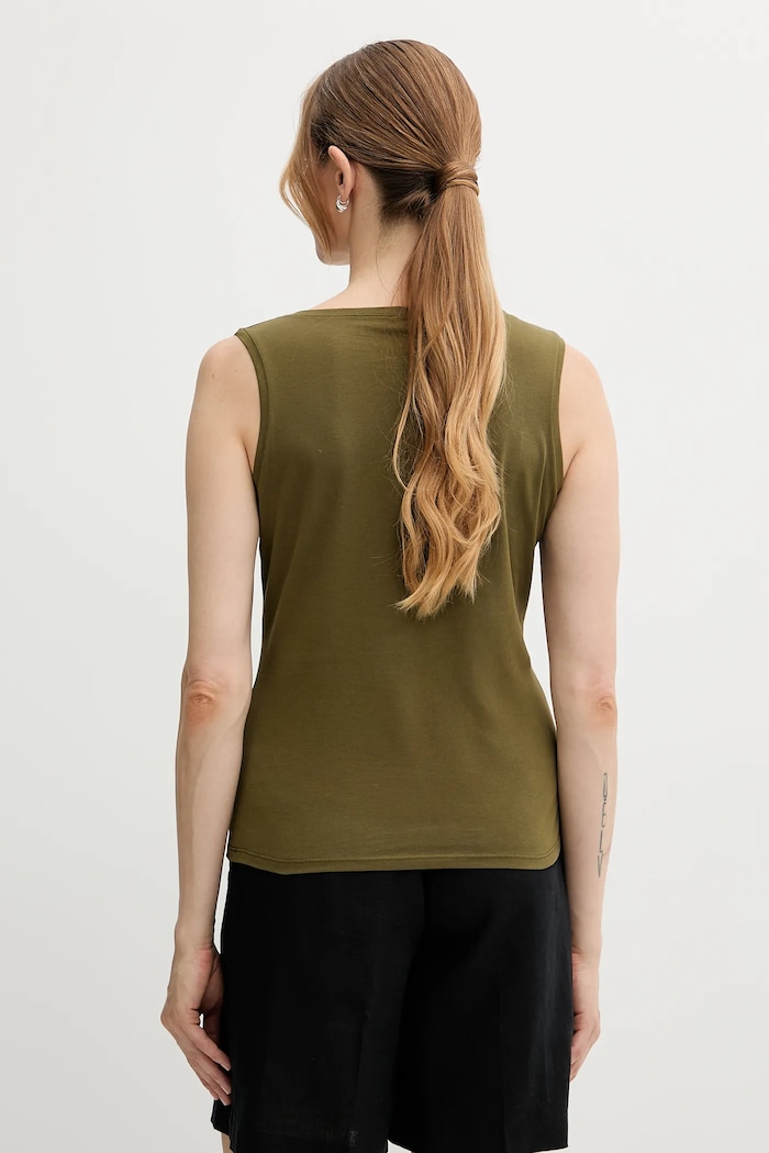 Îmbrăcăminte Sisley Top din bumbac 3I1XLH00S verde