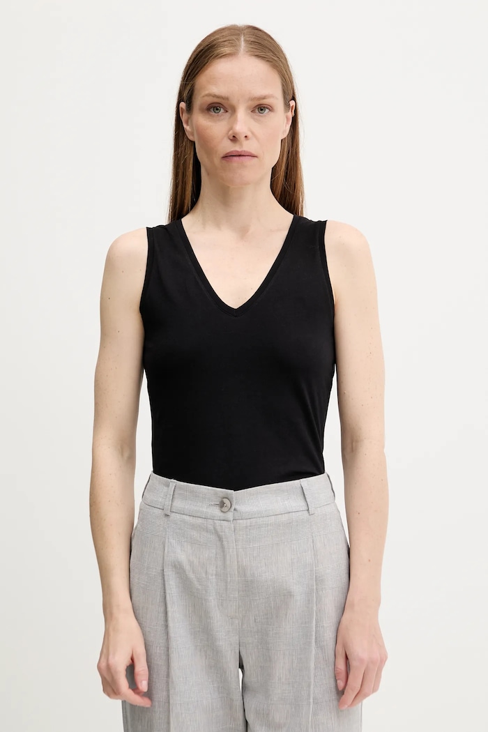 Sisley top din bumbac negru 3I1XLH00S