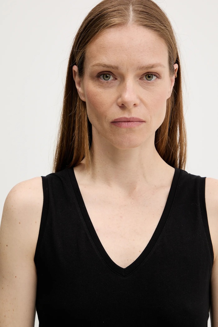 Sisley top din bumbac negru 3I1XLH00S