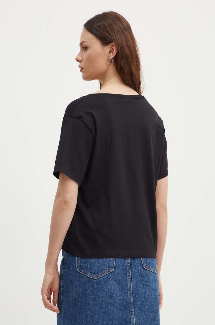 Odzież Sisley t-shirt bawełniany 3I1XL400L czarny