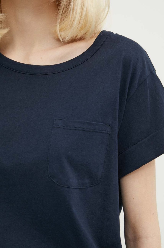 Sisley t-shirt bawełniany granatowy 3I1XL1058