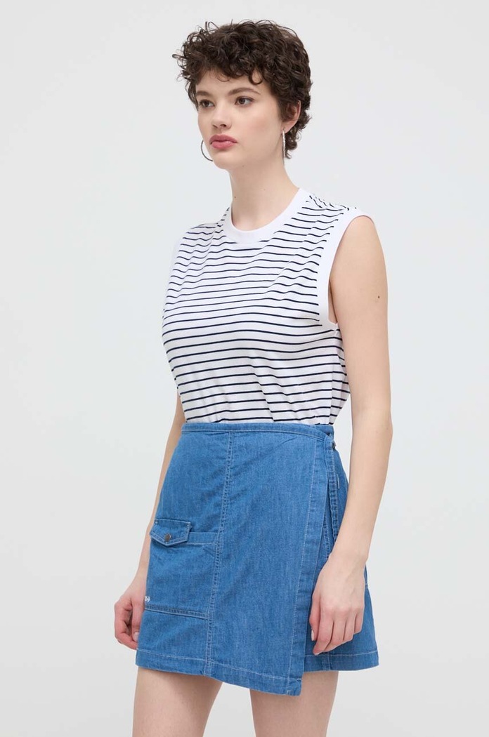 Βαμβακερό τοπ Abercrombie & Fitch λευκό KI139.4259.123