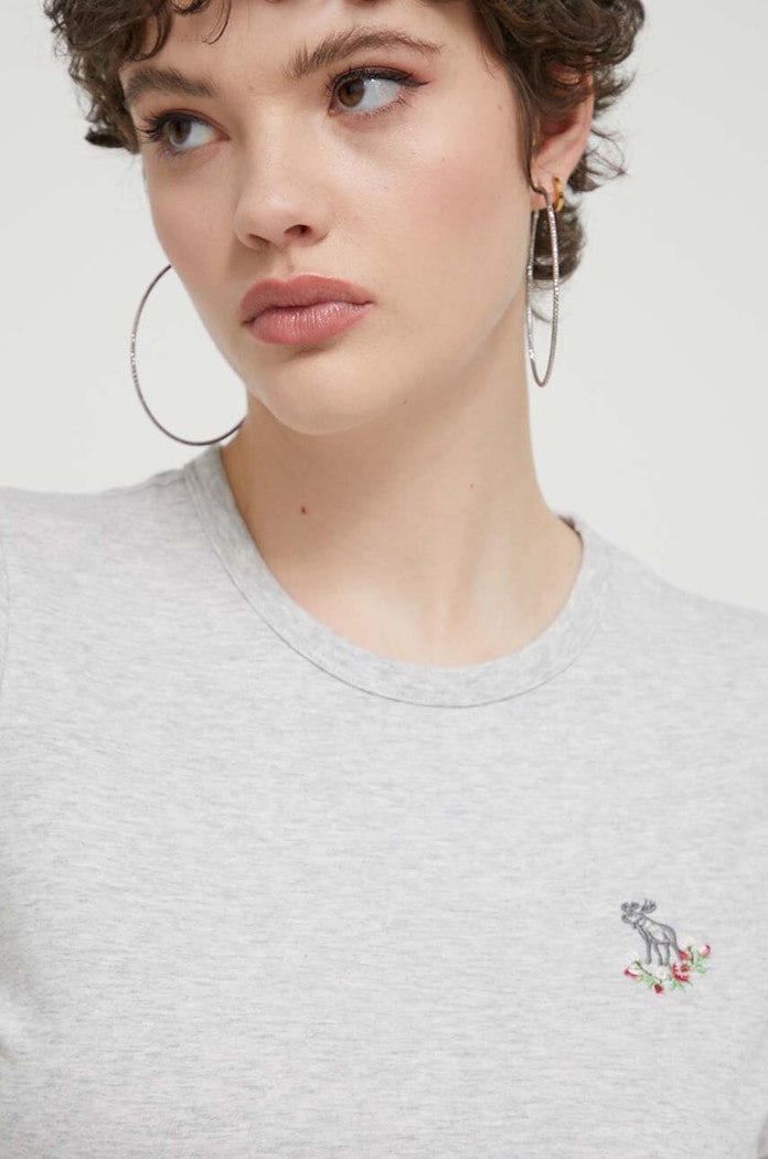 Abercrombie & Fitch t-shirt bawełniany szary KI157.4023.112
