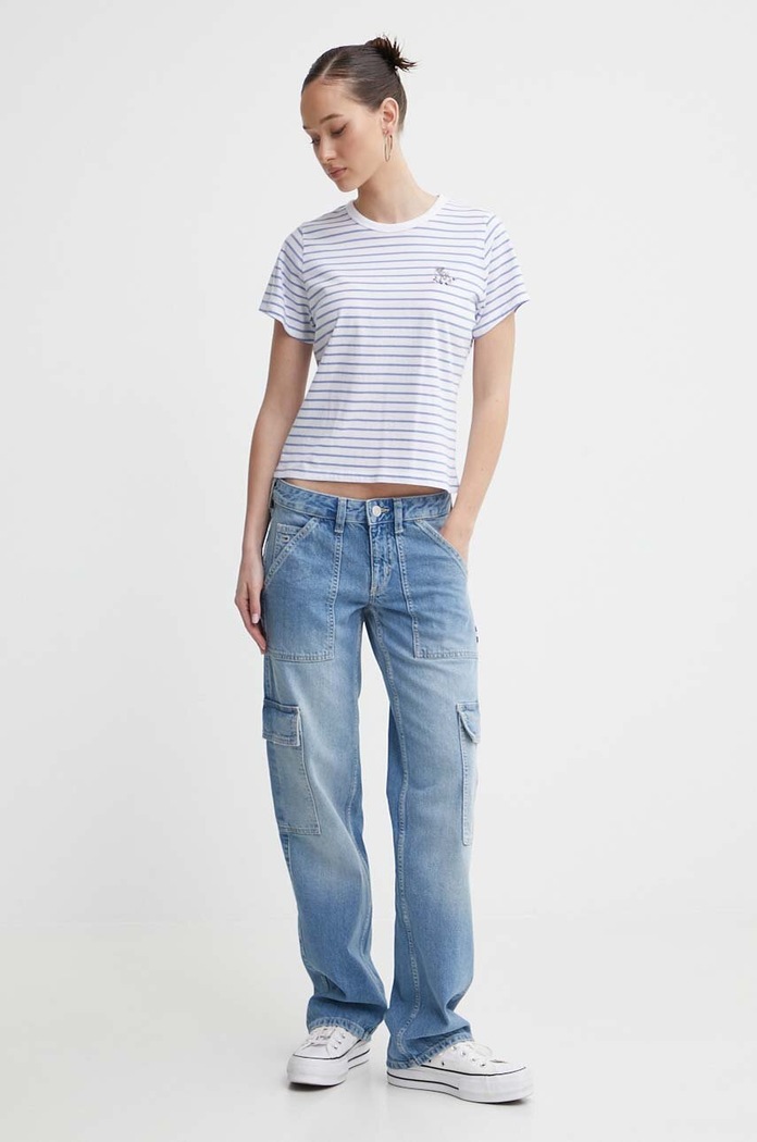 Bavlněné tričko Abercrombie & Fitch KI157.4023.202 modrá SS24