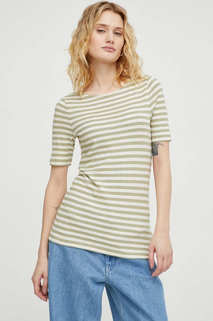 Marc O'Polo tricou din bumbac curele verde 402219651333