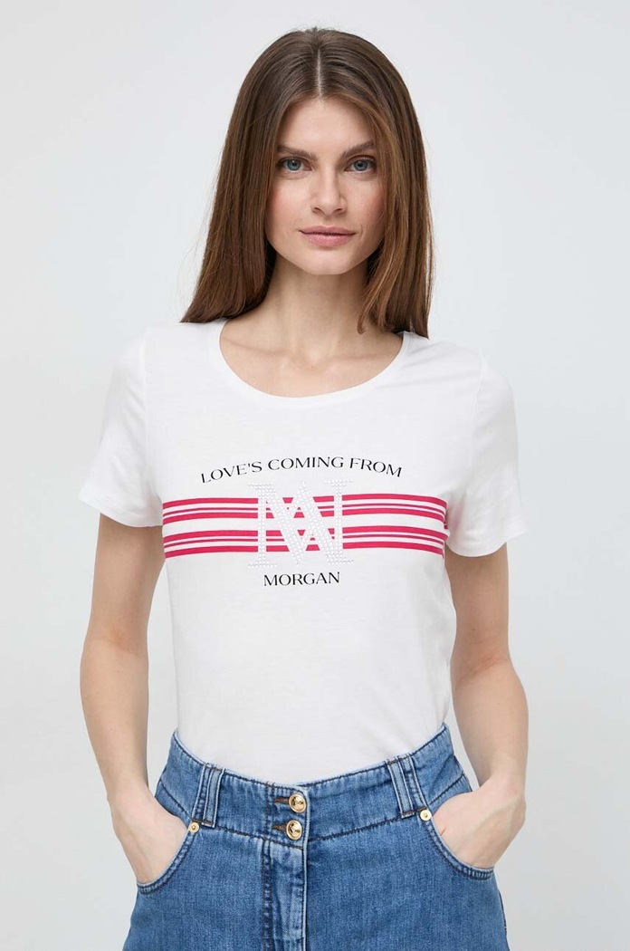Morgan t-shirt fehér DONNA.OFF.WHITE/FUSHIA