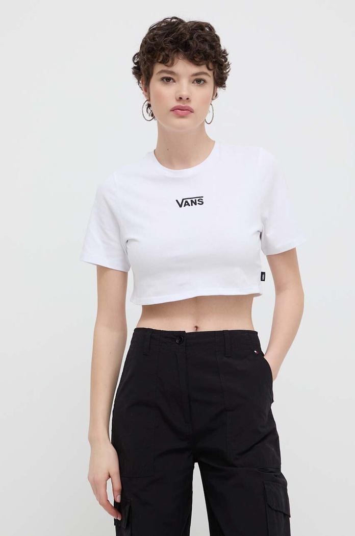 Vans tricou din bumbac alb VN000GFFWHT1