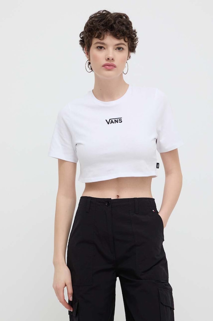 Vans tricou din bumbac alb VN000GFFWHT1