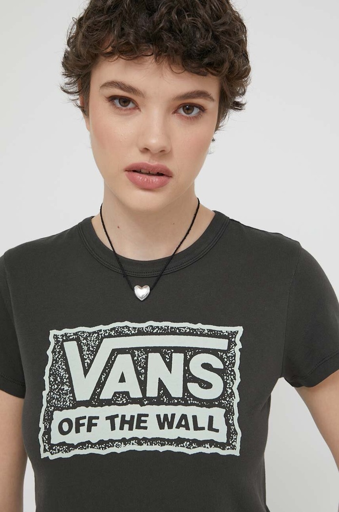 Bavlnené tričko Vans čierna VN000GFMBLK1