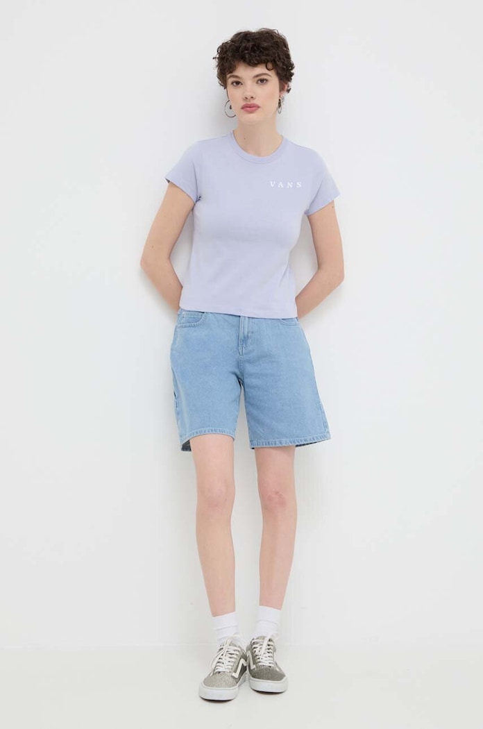 Vans tricou din bumbac VN000GGJCR21 albastru SS24