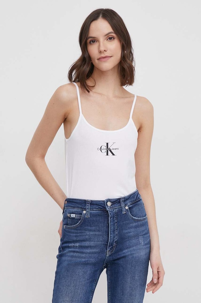 Top Calvin Klein Jeans J20J223105 bílá SS25