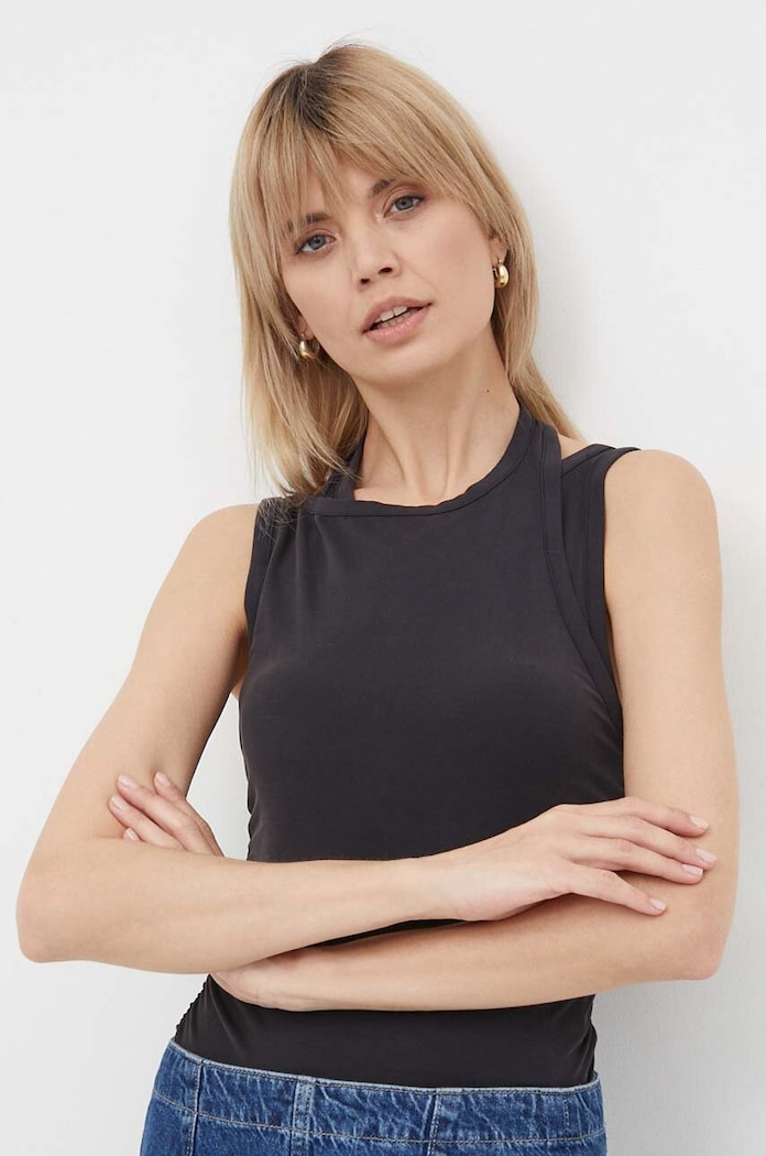 Top Calvin Klein Jeans slim μαύρο J20J223115