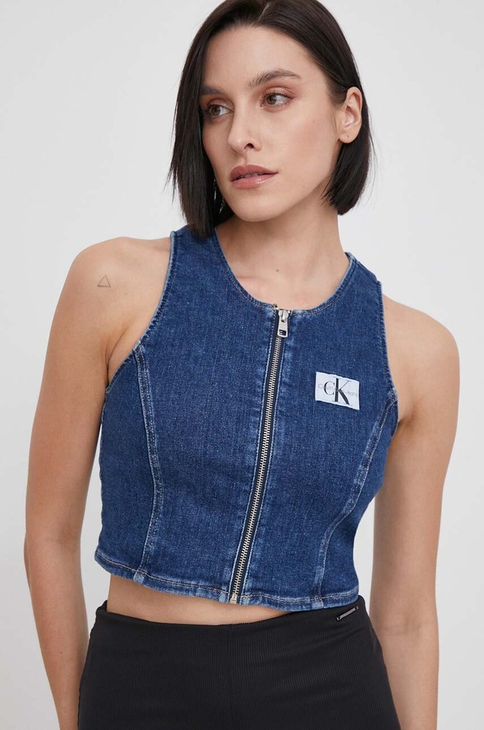 Calvin Klein Jeans Τζιν τοπ Calvin Klein Jeans σκούρο μπλε J20J222799