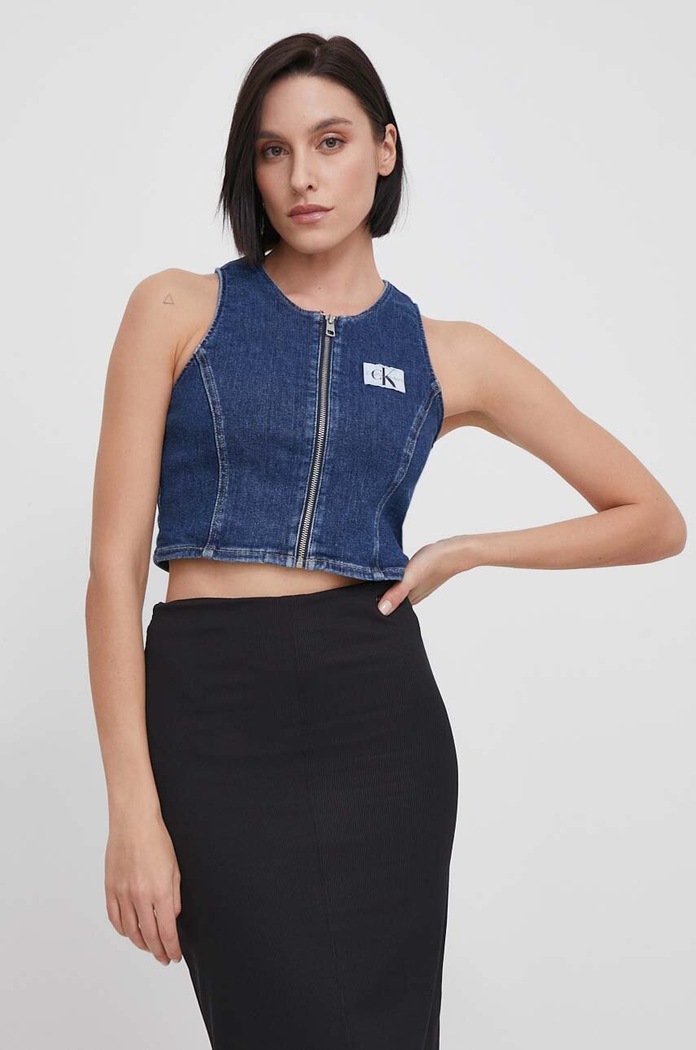 Τζιν τοπ Calvin Klein Jeans Calvin Klein Jeans J20J222799 σκούρο μπλε