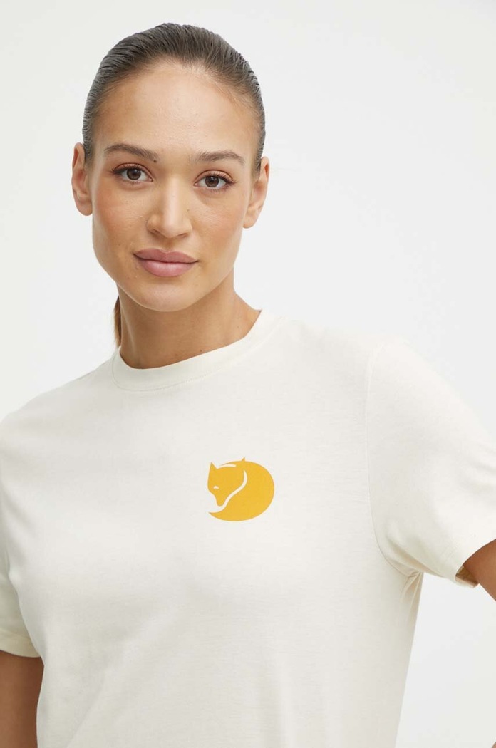 Тениска Fjallraven Walk With Nature бежов F14600171.113