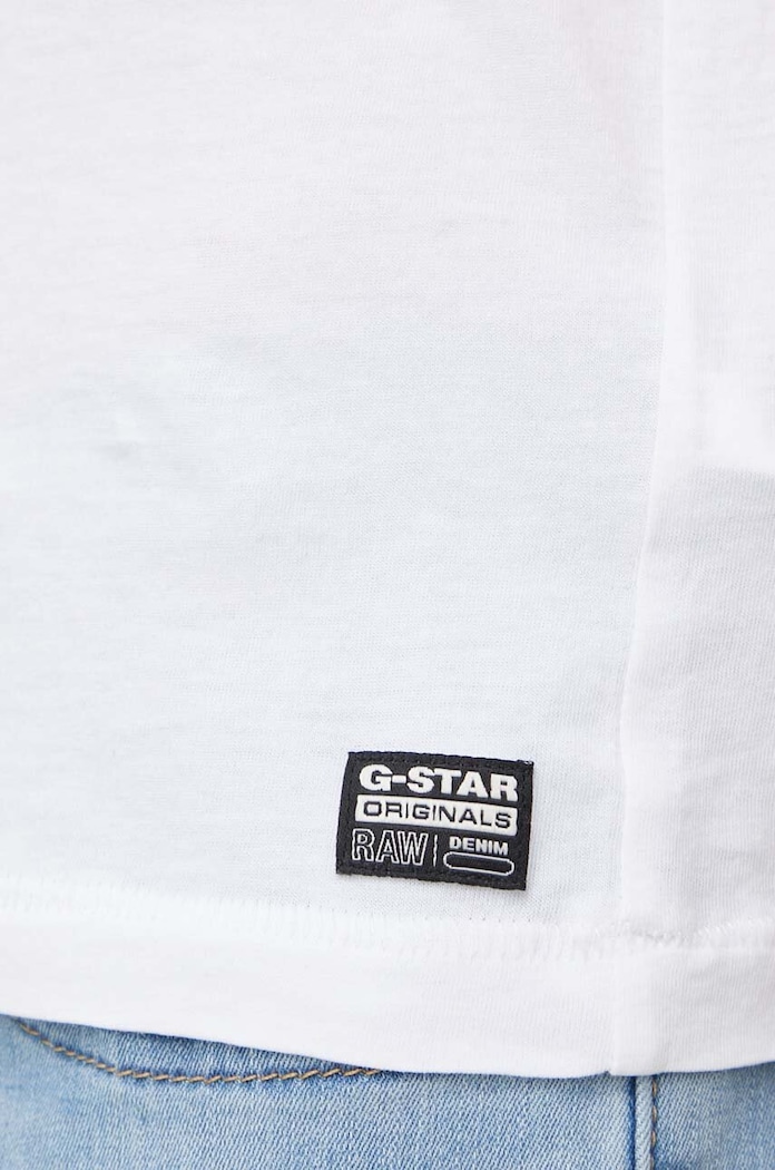 G-Star t-shirt bawełniany D24499.4107 biały