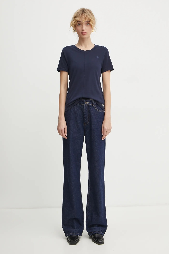 G-Star t-shirt bawełniany D24499.4107 granatowy AW24
