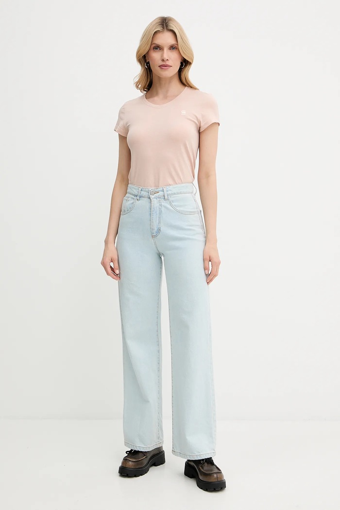 Хлопковая футболка G-Star Raw Eyben slim v t 2.0 D24533.4107 бежевый SS26