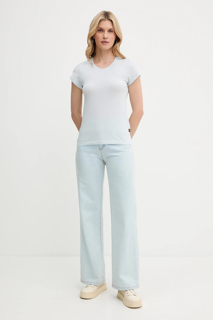 Хлопковая футболка G-Star Raw Eyben slim v t 2.0 D24533.4107 голубой SS26