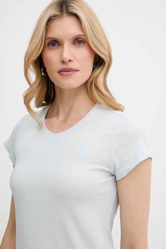 Хлопковая футболка G-Star Raw Eyben slim v t 2.0 голубой D24533.4107