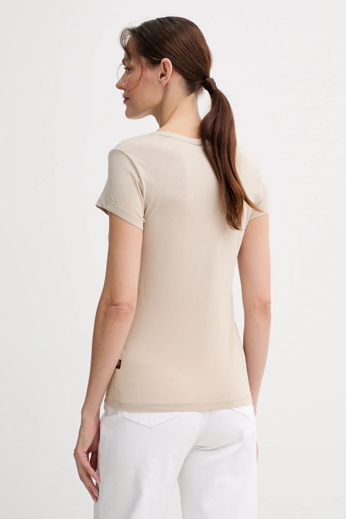 Дрехи Памучна тениска G-Star Raw D24533.4107 бежов