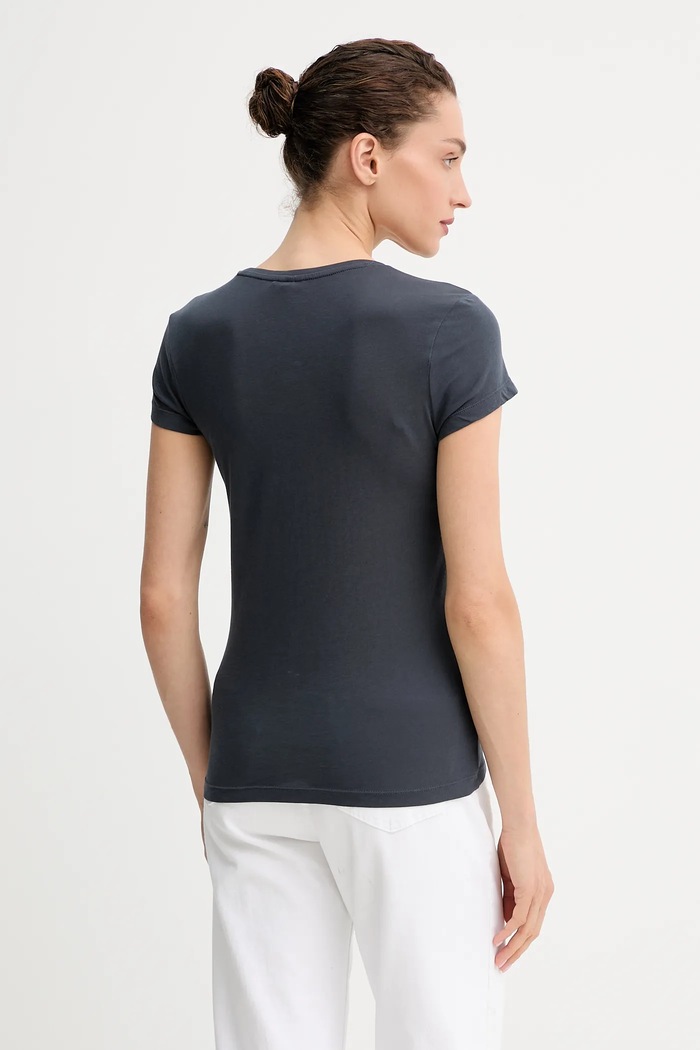 Ρούχα Βαμβακερό μπλουζάκι G-Star Raw Core turtle slim knit D24533.4107 γκρί
