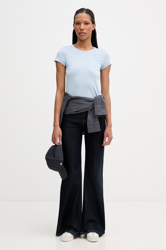 G-Star tričko dámske bavlnené Overdyed eyben slim v t 2.0 D24533.B059 modrá SS26