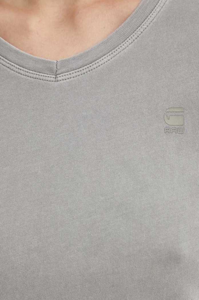 G-Star T-shirt damski bawełniany Overdyed eyben slim v t 2.0 D24533.B059 szary