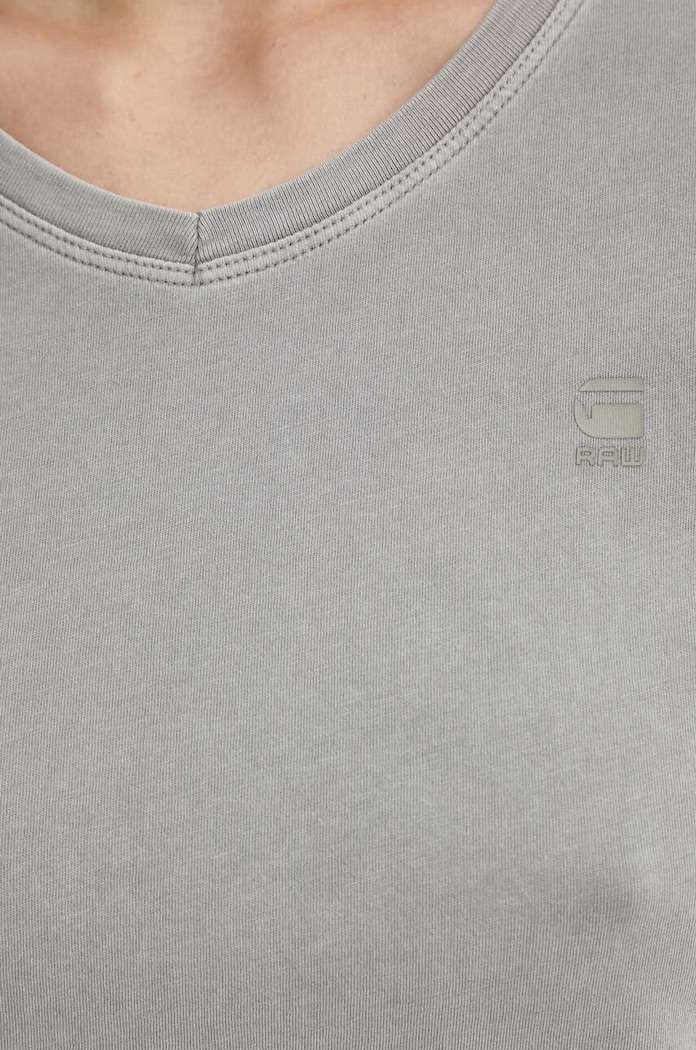 G-Star T-shirt damski bawełniany Overdyed eyben slim v t 2.0 D24533.B059 szary