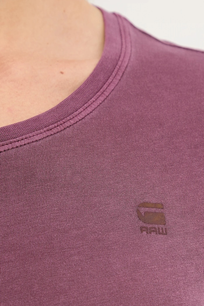 G-Star tričko dámske bavlnené Overdyed eyben slim v t 2.0 burgundské D24533.B059