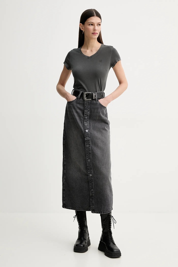 G-Star tričko dámske bavlnené Overdyed eyben slim v t 2.0 D24533.B059 sivá SS26