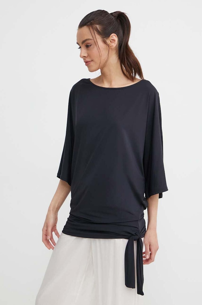 MICHAEL Michael Kors rochie de plaja SIDE TIE COVER UP negru MM7M749