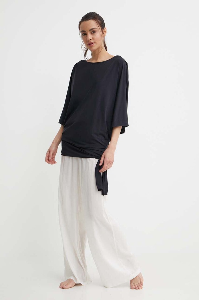 MICHAEL Michael Kors rochie de plaja SIDE TIE COVER UP MM7M749 negru SS25
