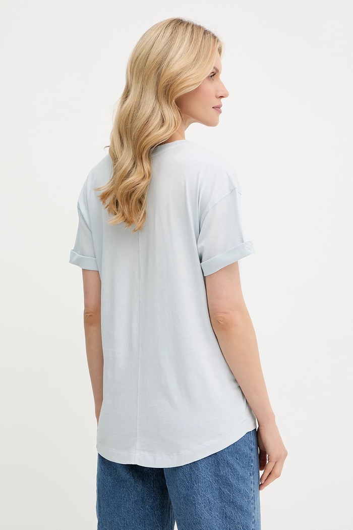 Одежда Хлопковая футболка G-Star Raw Rolled up sl BF D24524.4107 голубой