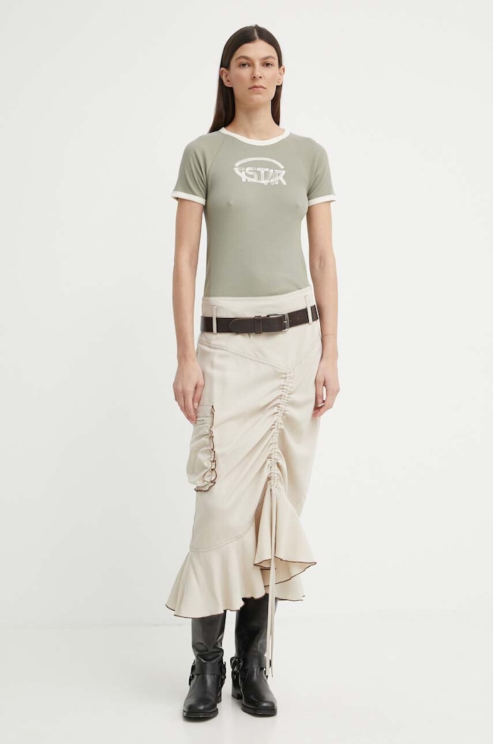 G-Star t-shirt bawełniany D24506.D527 zielony SS24