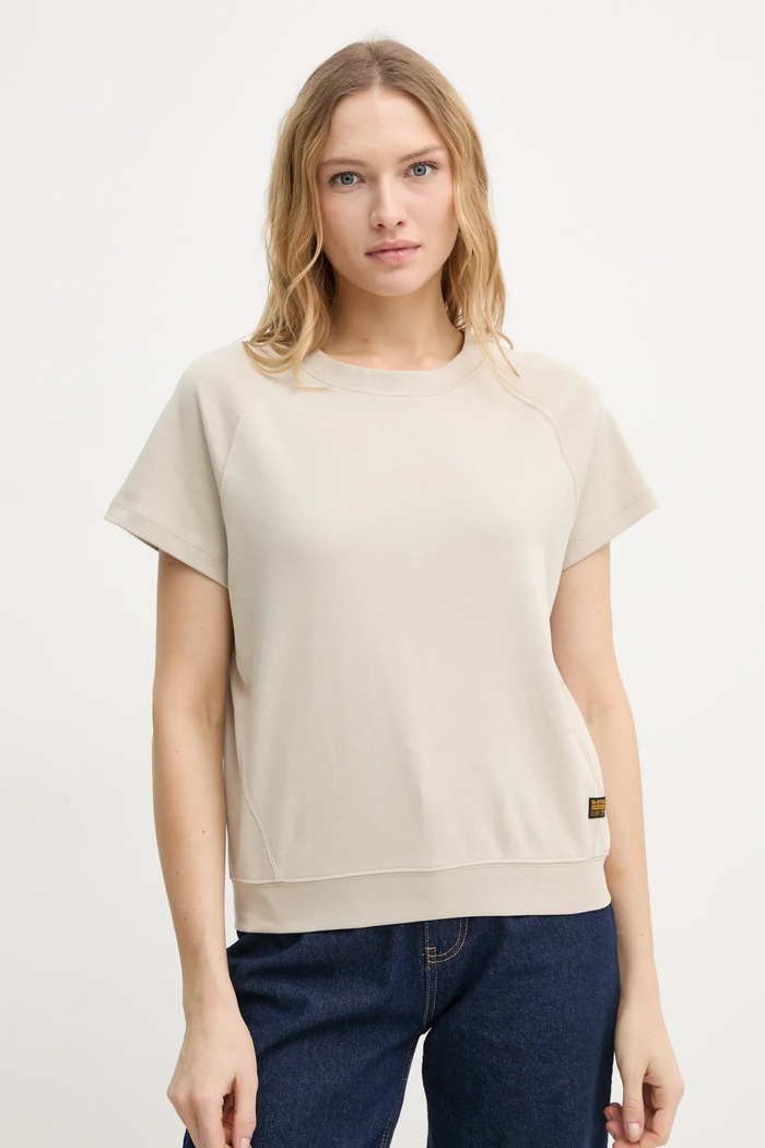 G-Star t-shirt bawełniany beżowy D24512.C812
