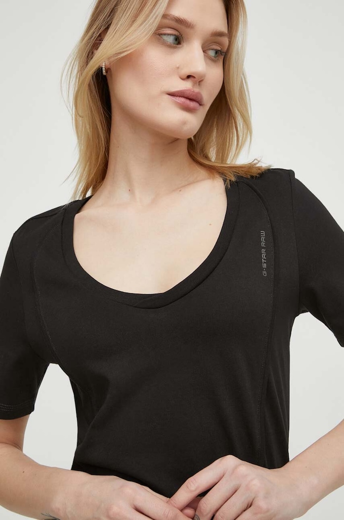 G-Star tricou din bumbac negru D24508.B771