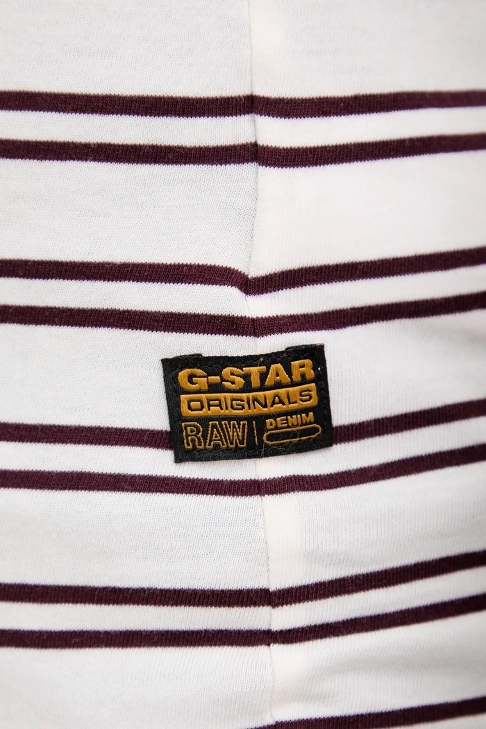 G-Star tričko dámske bavlnené Stripe eyben slim v t 2.0 D24533.D244 béžová