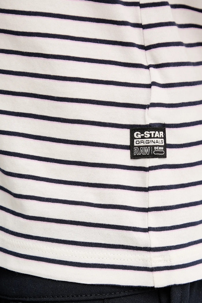 G-Star tričko dámske bavlnené Stripe eyben slim v t 2.0 D24533.D244 béžová