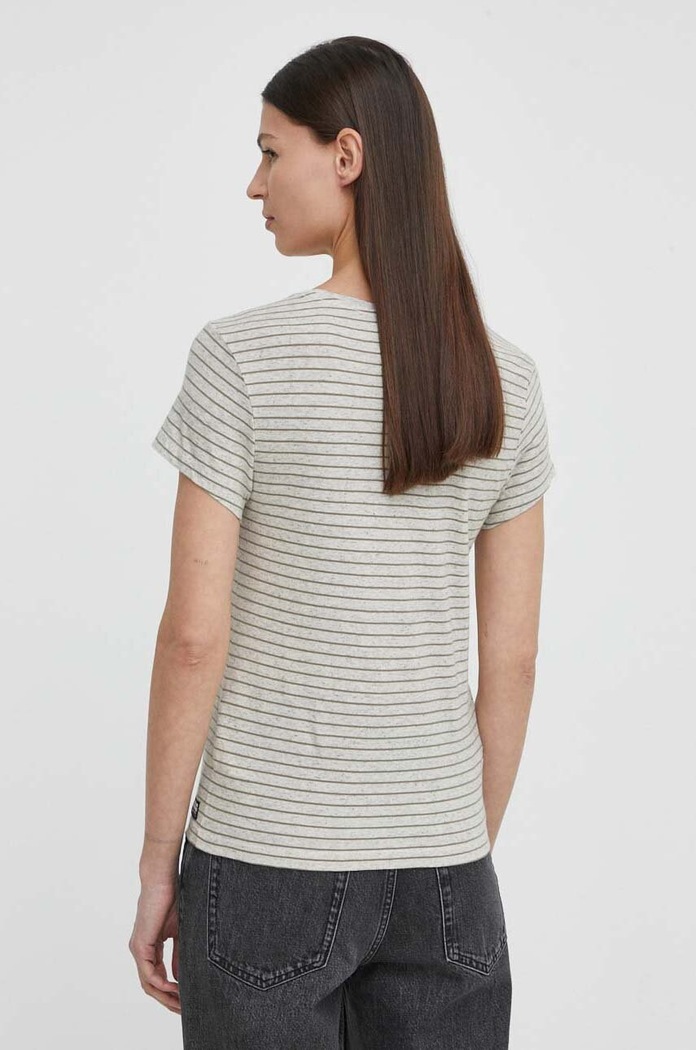 Oblečenie G-Star tričko dámske bavlnené Stripe eyben slim v t 2.0 D24533.D244 sivá