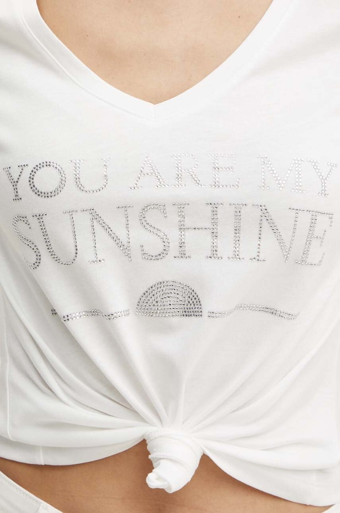 Morgan t-shirt DSHINE DSHINE.OFF.WHITE biały