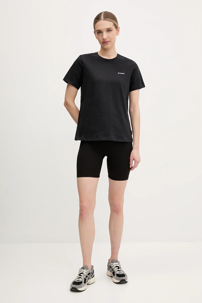 Pamučna majica Columbia 2036573 crna SS25