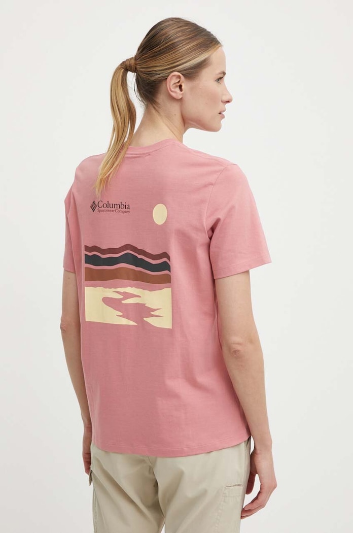 Βαμβακερό μπλουζάκι Columbia Boundless Beauty 2036581 ροζ SS24