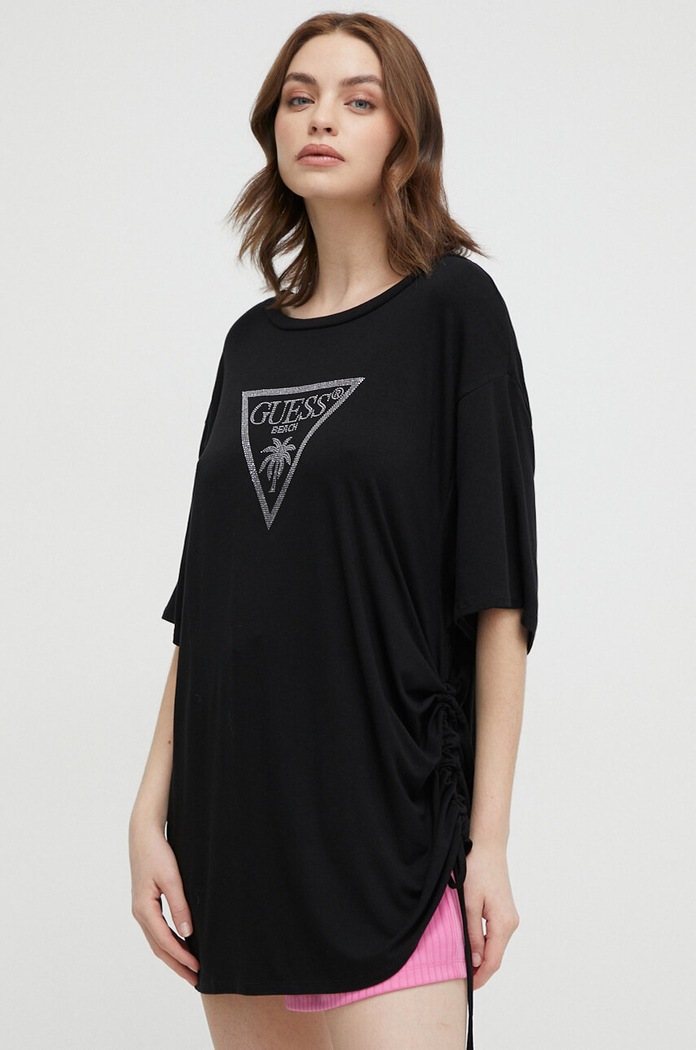 Tričko Guess s elastanem černá E4GI00.K68D2