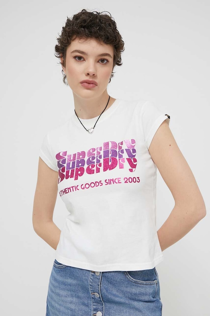 Pamučna majica Superdry bež W1011411A.39E